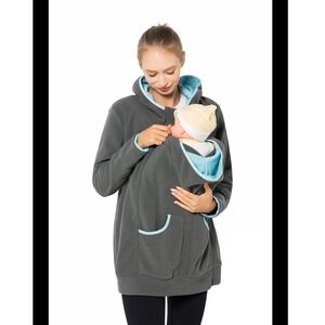 MaisMa Baby Hoodie Maternity Zip Up Jacket Medium Women's Gray Fleece